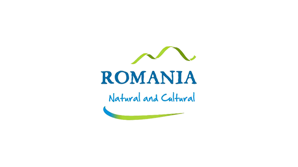 Logo Roemeense Toeristenorganisatie - Romania - Natural and Cultural - op transparante achtergrond - 600 * 337 pixels